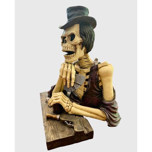 RARE FIND '97 Skulpture by David Wang Skeleton Gambler Gun Dice Zombie Halloween - Picture 4 of 13